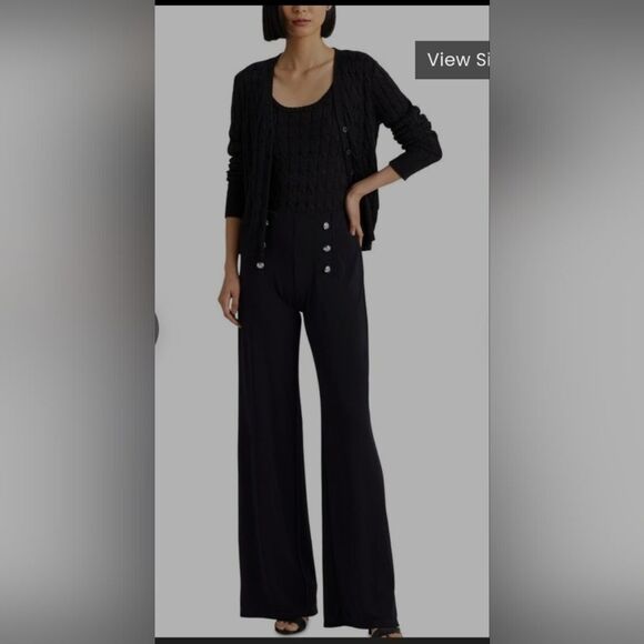 Lauren Ralph Lauren  Black labe Metallic Cable-Knit Sleeveless Sweater size M - Picture 4 of 10